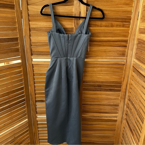 House of CB Faye Satin Corset Dress in Blue size XS - Picture 9 of 9